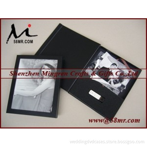 Leather USB Boxes with Photo Frame Leatherette USB Box with Photo Box,USB Box,USB Gift Box,Paper USB Box